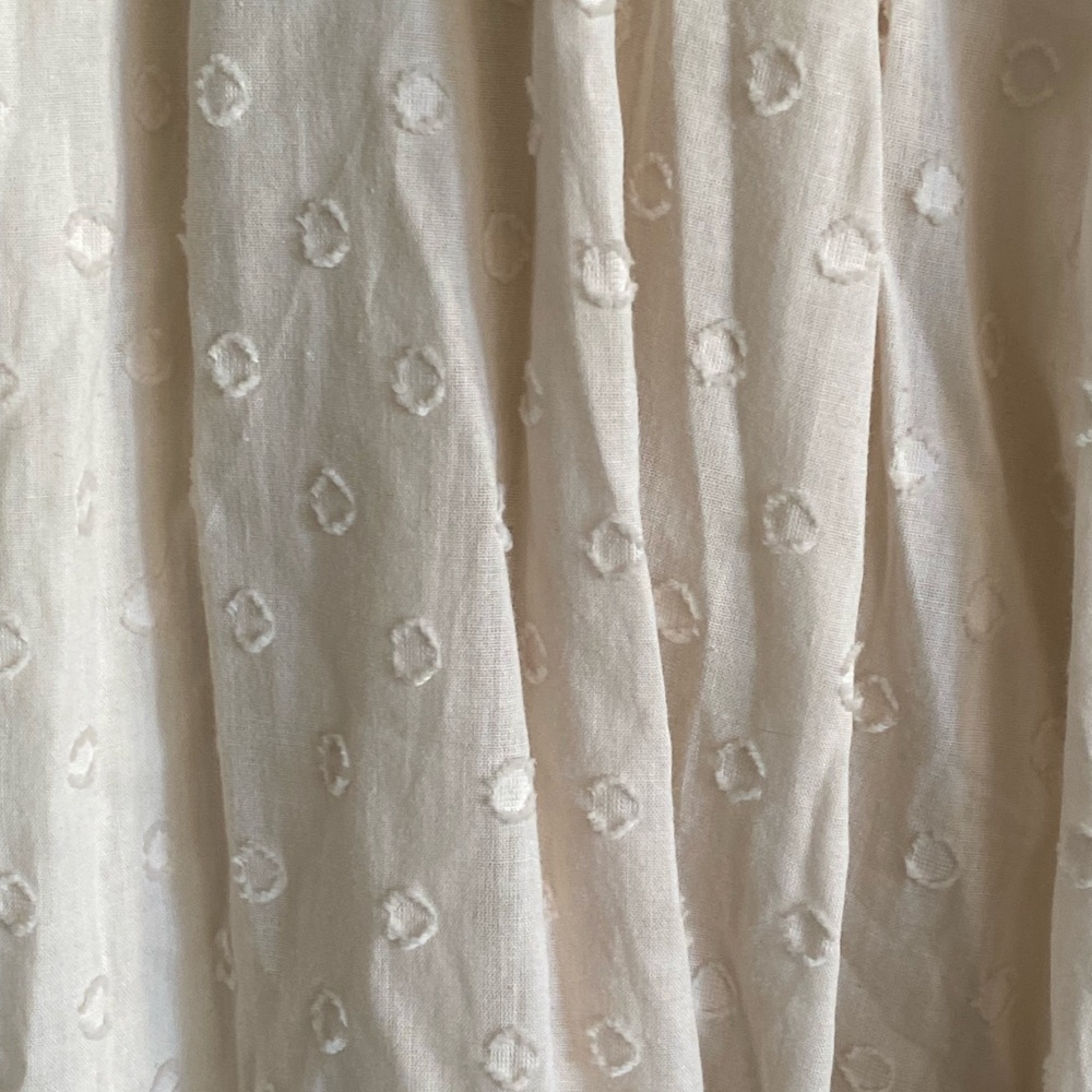 R. Vivimos 100% Cotton Empire Waist Cream Swiss Dot Midi Dress. Size Medium - Picture 11 of 11